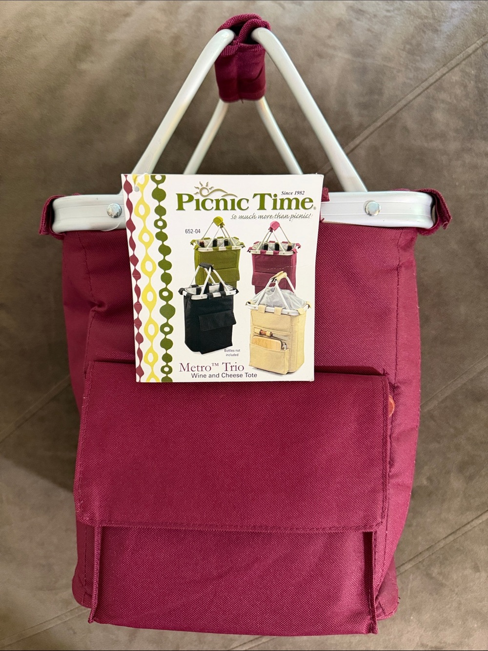 Picnic Time Metro Trio Wine & Cheese Tote - Burgundy